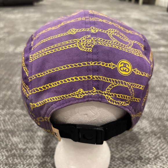 Stussy Capz Five Panel Rope Chain Hat Purple One Size Strapback Cap Streetwear - Picture 3 of 5